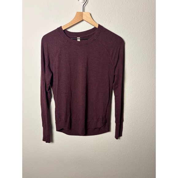 Athleta Sweaters - Athleta Mindset Sweatshirt Burgundy Heather Raglan Long Sleeve 472751 Womens S